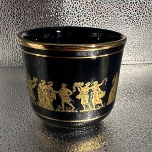 Vintage Spyropoulos Grecian Cobalt Blue 24K Gold  Cup Greek 3”
